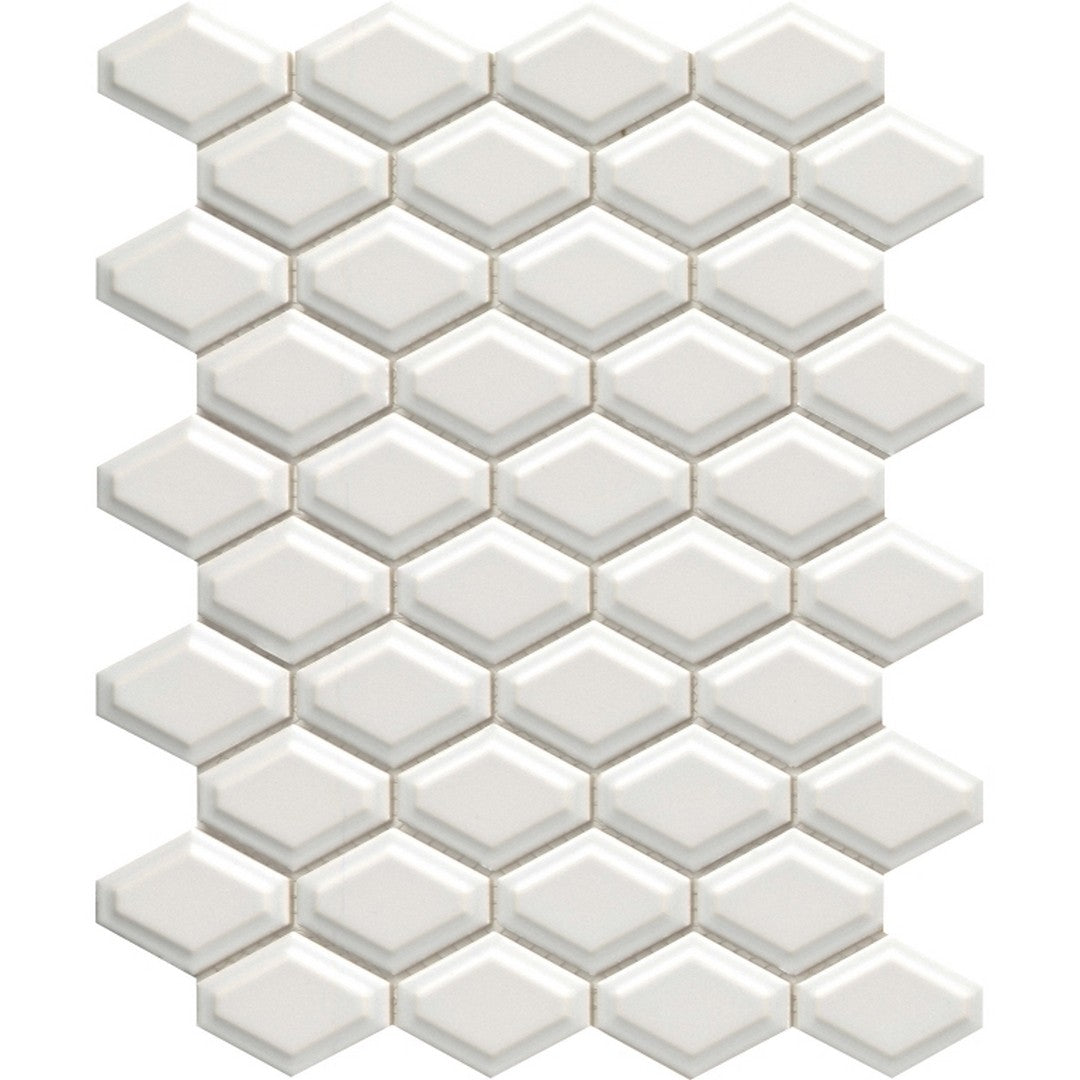 Emser Catch 10" x 13" Pressed Glossy 2" Hexagon Porcelain Mosaic