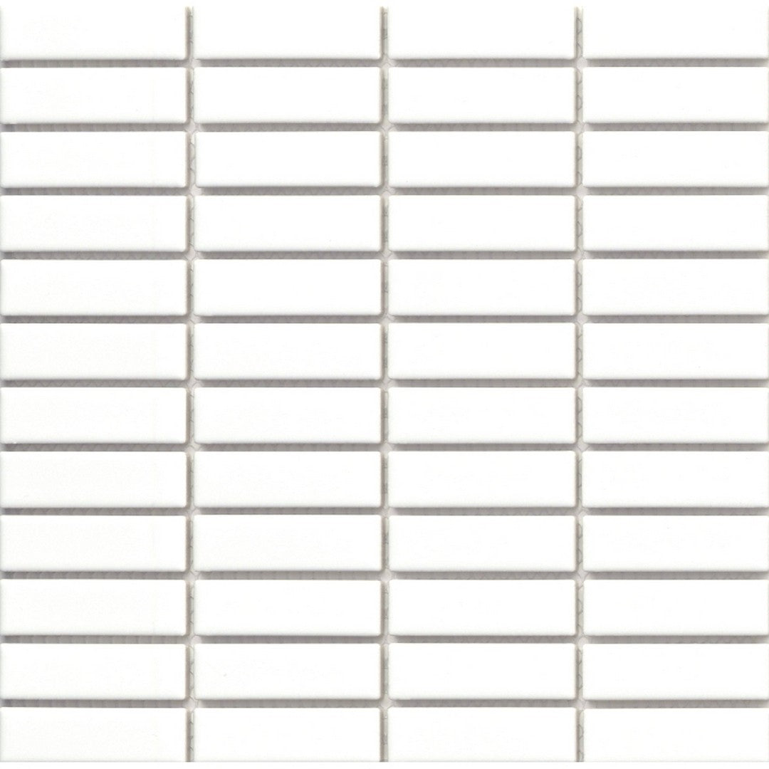 Emser Catch 11" x 12" Pressed Glossy 1x3" Stacked Porcelain Mosaic