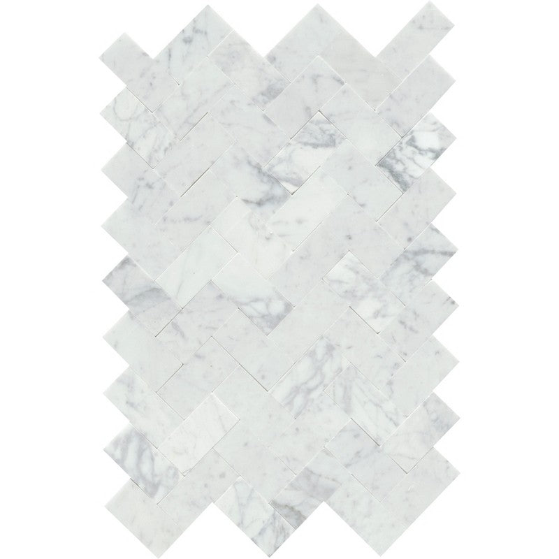 Emser Link 14" x 20" Honed 2x3" Herringbone Marble Mosaic