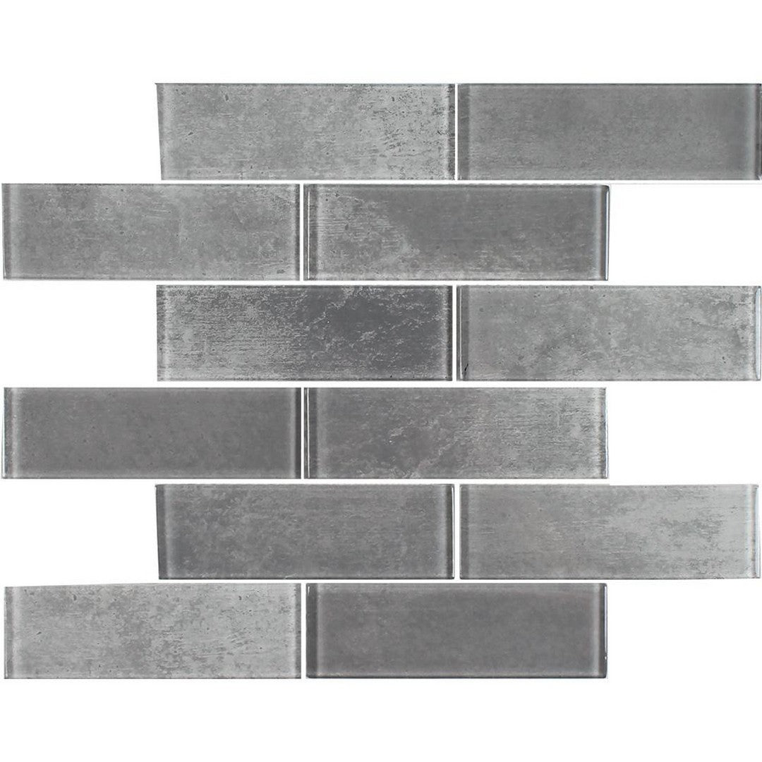 Tesoro Subway 11.75" x 11.75" Interlocking 2x6" Glass Mosaic