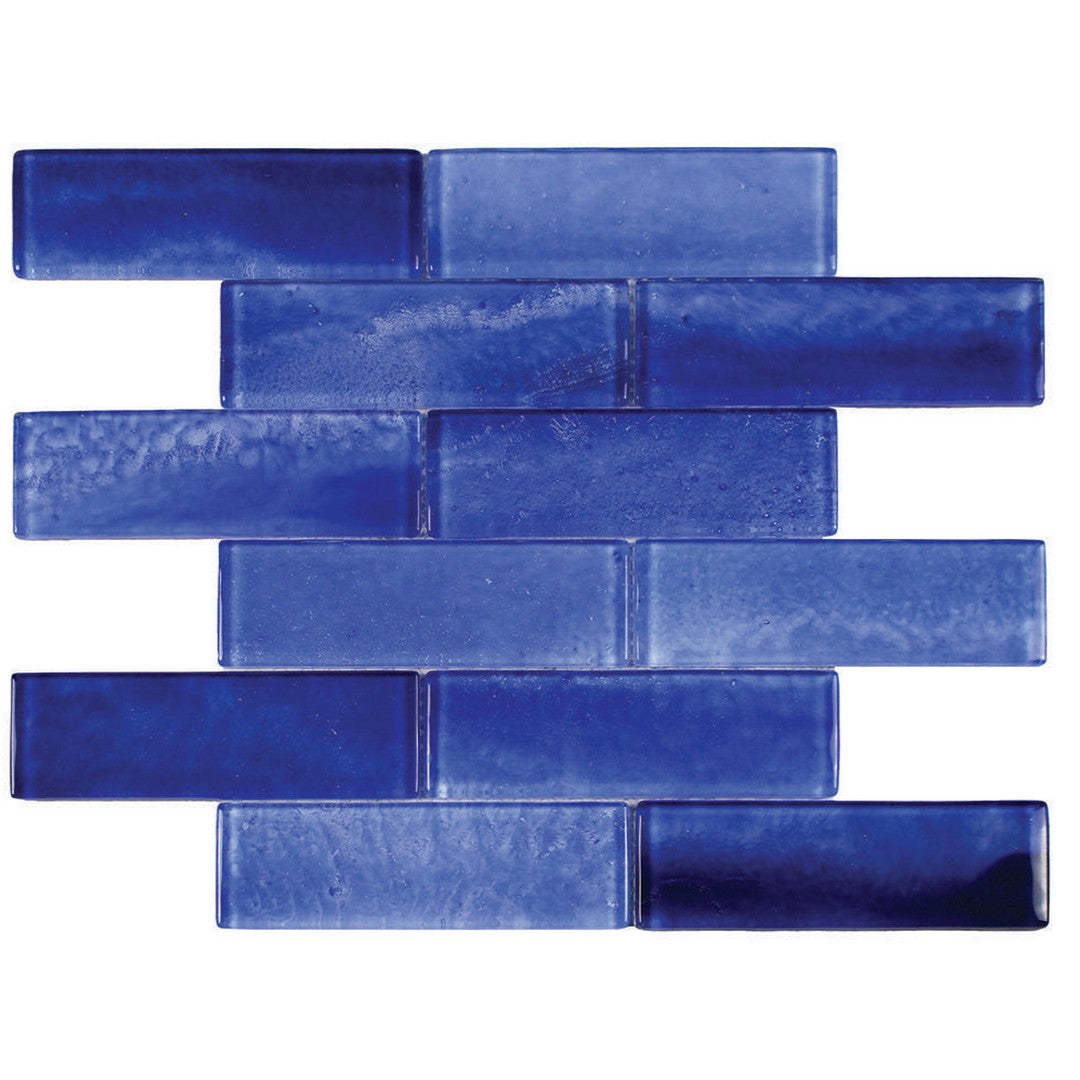 Tesoro Gemstone 12" x 12" Interlocking 2x6" Staggered Glass Mosaic