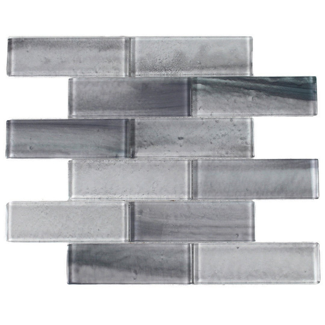 Tesoro Gemstone 12" x 12" Interlocking 2x6" Staggered Glass Mosaic