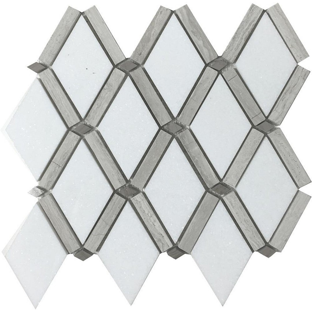 Tesoro Metropolitan Blends 9" x 10" Banded Dot Diamond Natural Stone Mosaic
