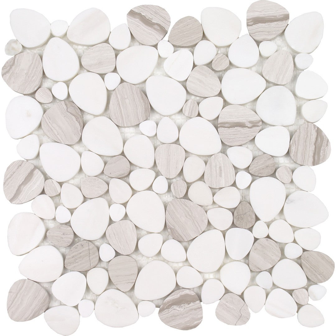 Tesoro Ocean Stones 11.75" x 12" Polished Natural Stone Sliced Mosaic