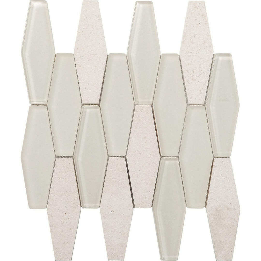 Tesoro Metro Stone & Glass Blend 11.75" x 12" Honed Diamond Mosaic