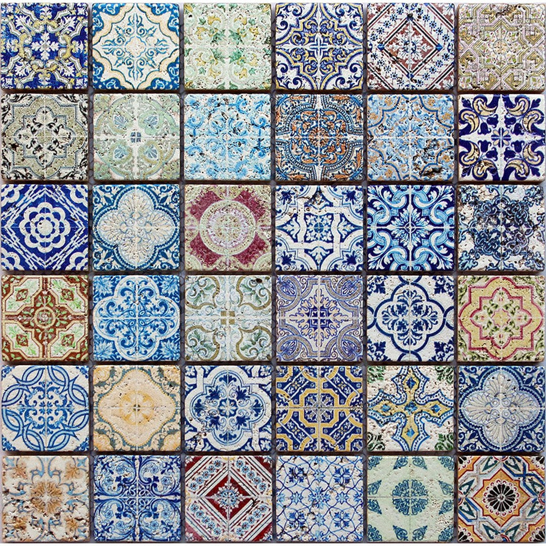 MiR Artistic 11.8" x 11.8" Travertine 1.9" Square Mosaic