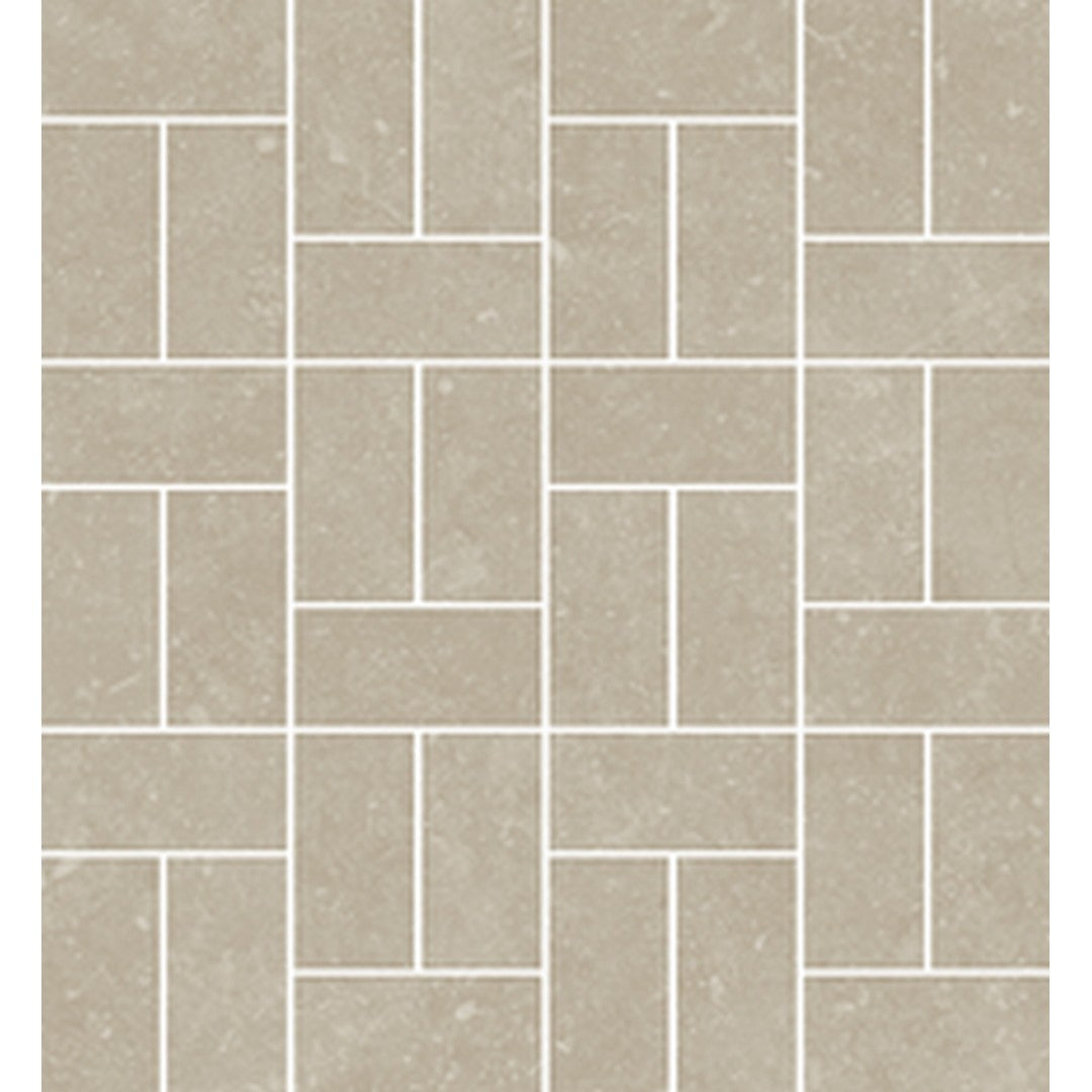 Florida Tile BlueRun 12" x 12" Off Basketweave Matte Porcelain Mosaic