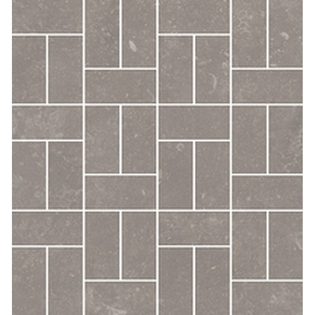 Florida Tile BlueRun 12" x 12" Off Basketweave Matte Porcelain Mosaic