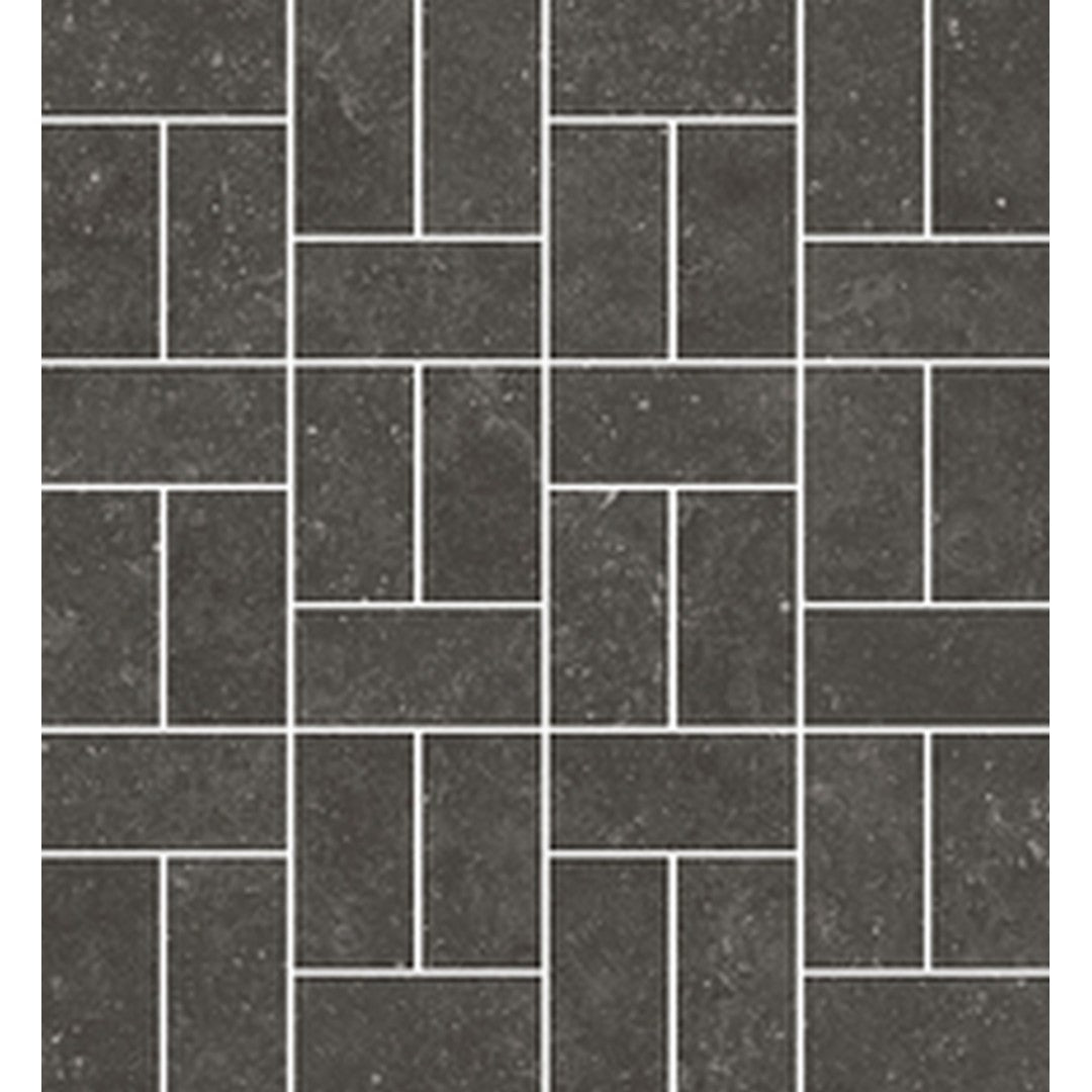 Florida Tile BlueRun 12" x 12" Off Basketweave Matte Porcelain Mosaic