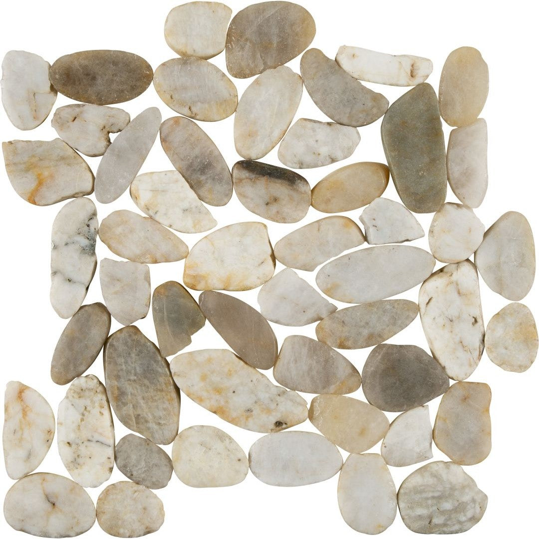 Florida Tile Pebbles 12" x 12" Flat Natural Stone Mosaic