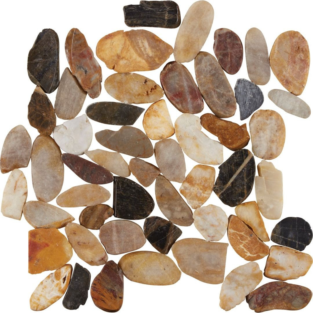 Florida Tile Pebbles 12" x 12" Flat Natural Stone Mosaic