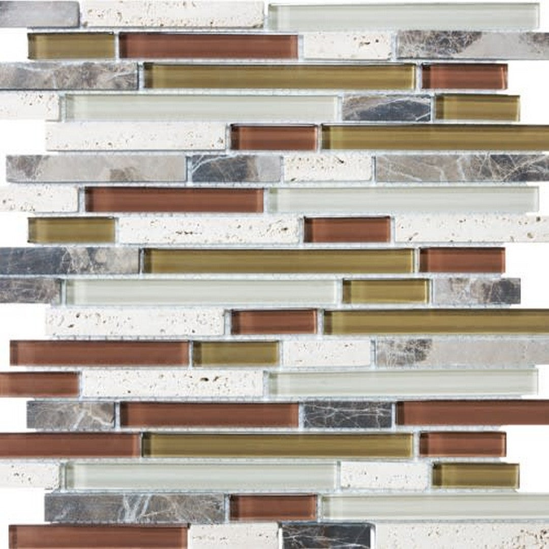 Florida Tile Bliss 12" x 12" Random Strip Natural Stone Mosaic