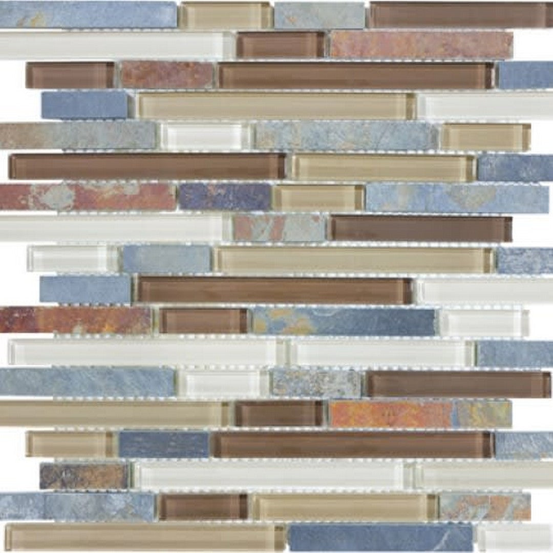 Florida Tile Bliss 12" x 12" Random Strip Natural Stone Mosaic