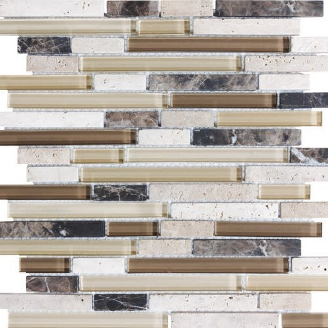 Florida Tile Bliss 12" x 12" Random Strip Natural Stone Mosaic