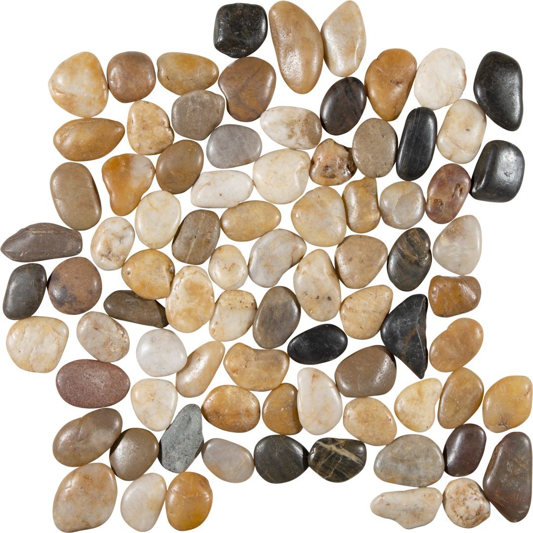 Florida Tile Pebbles 12" x 12" Round Natural Stone Mosaic