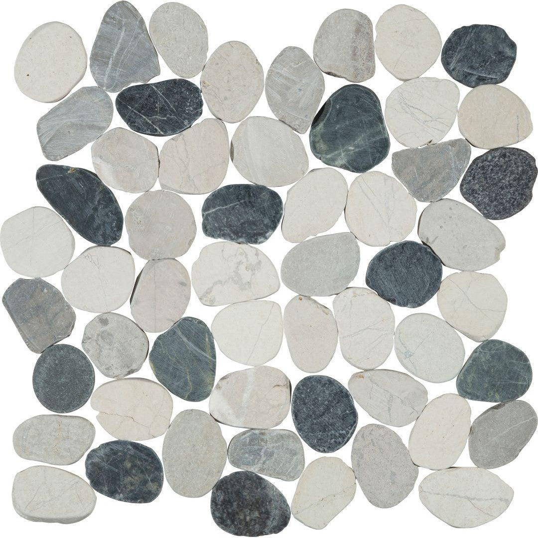 Florida Tile Pebbles 12" x 12" Flat Natural Stone Mosaic