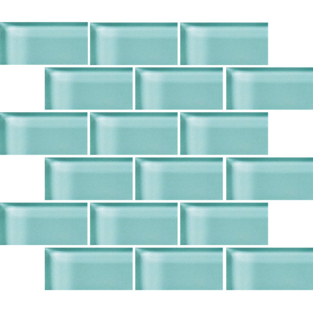 Crossville Glass Blox 12" x 12" Glass 2x4" Brick Mosaic