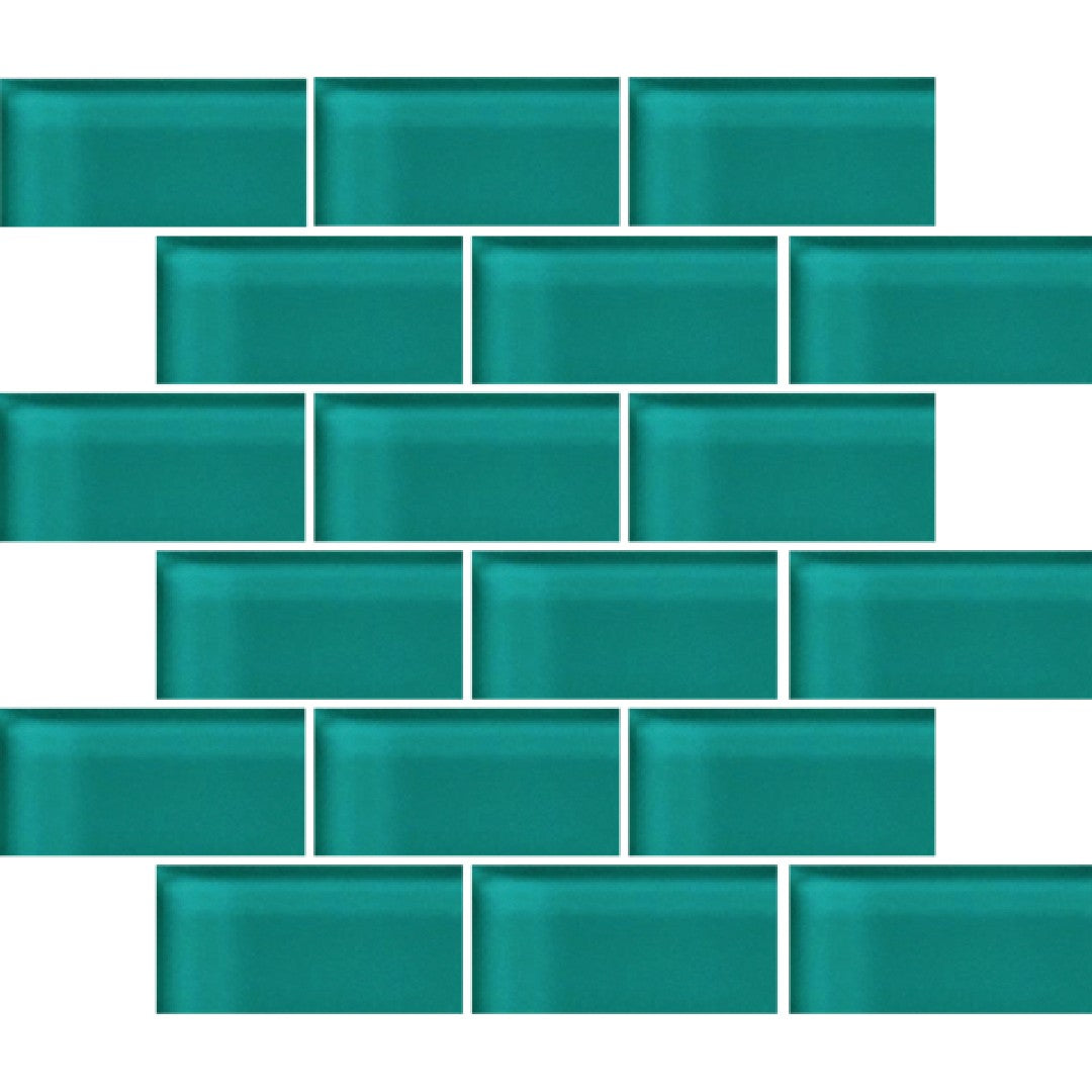 Crossville Glass Blox 12" x 12" Glass 2x4" Brick Mosaic