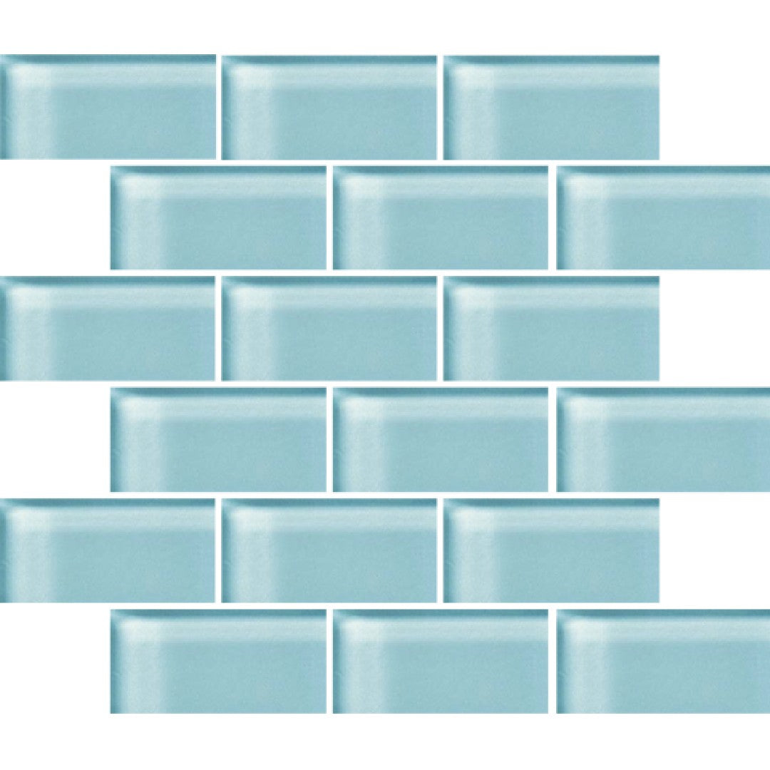 Crossville Glass Blox 12" x 12" Glass 2x4" Brick Mosaic