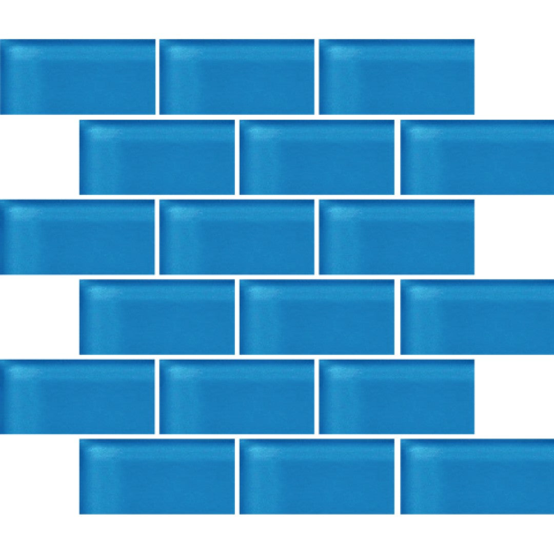 Crossville Glass Blox 12" x 12" Glass 2x4" Brick Mosaic
