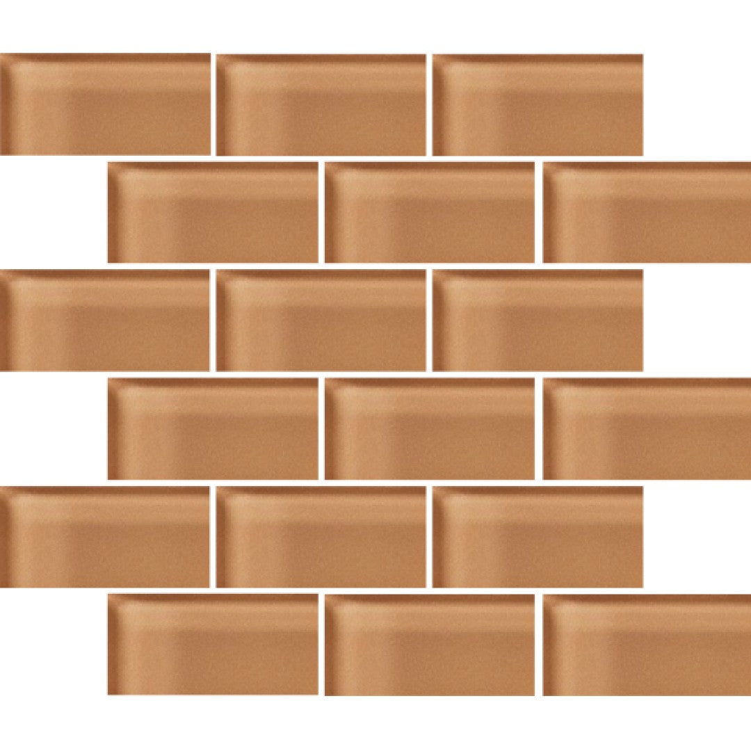 Crossville Glass Blox 12" x 12" Glass 2x4" Brick Mosaic