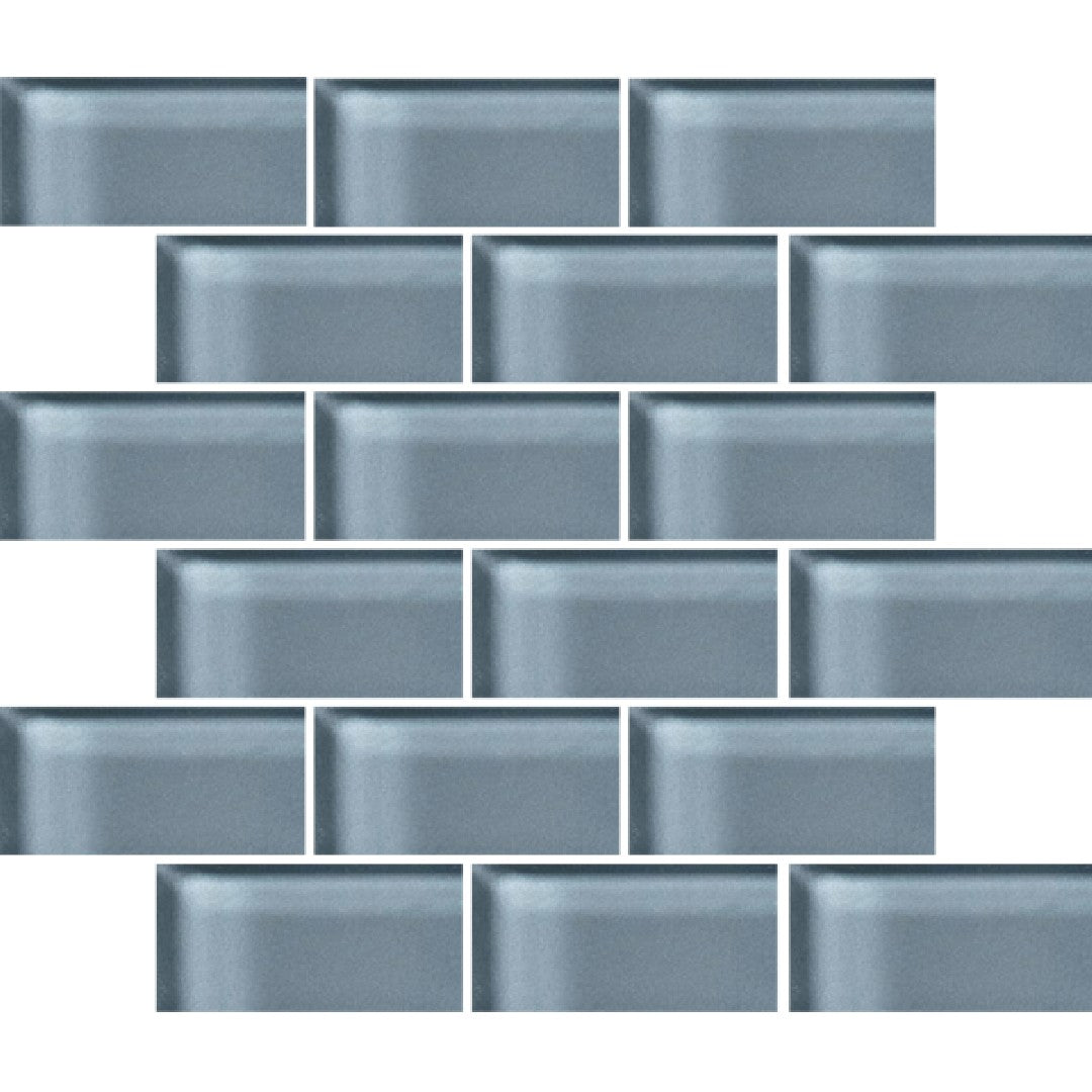 Crossville Glass Blox 12" x 12" Glass 2x4" Brick Mosaic
