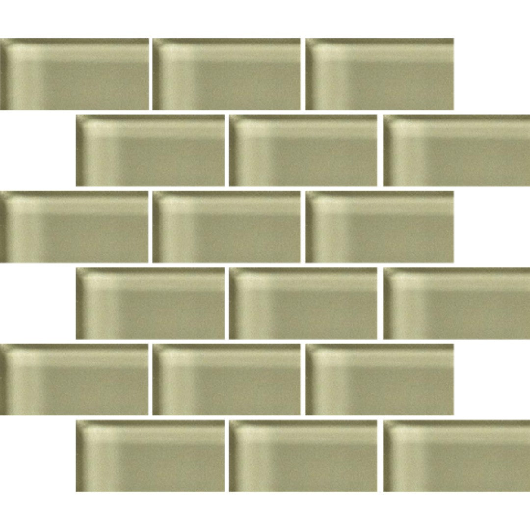 Crossville Glass Blox 12" x 12" Glass 2x4" Brick Mosaic