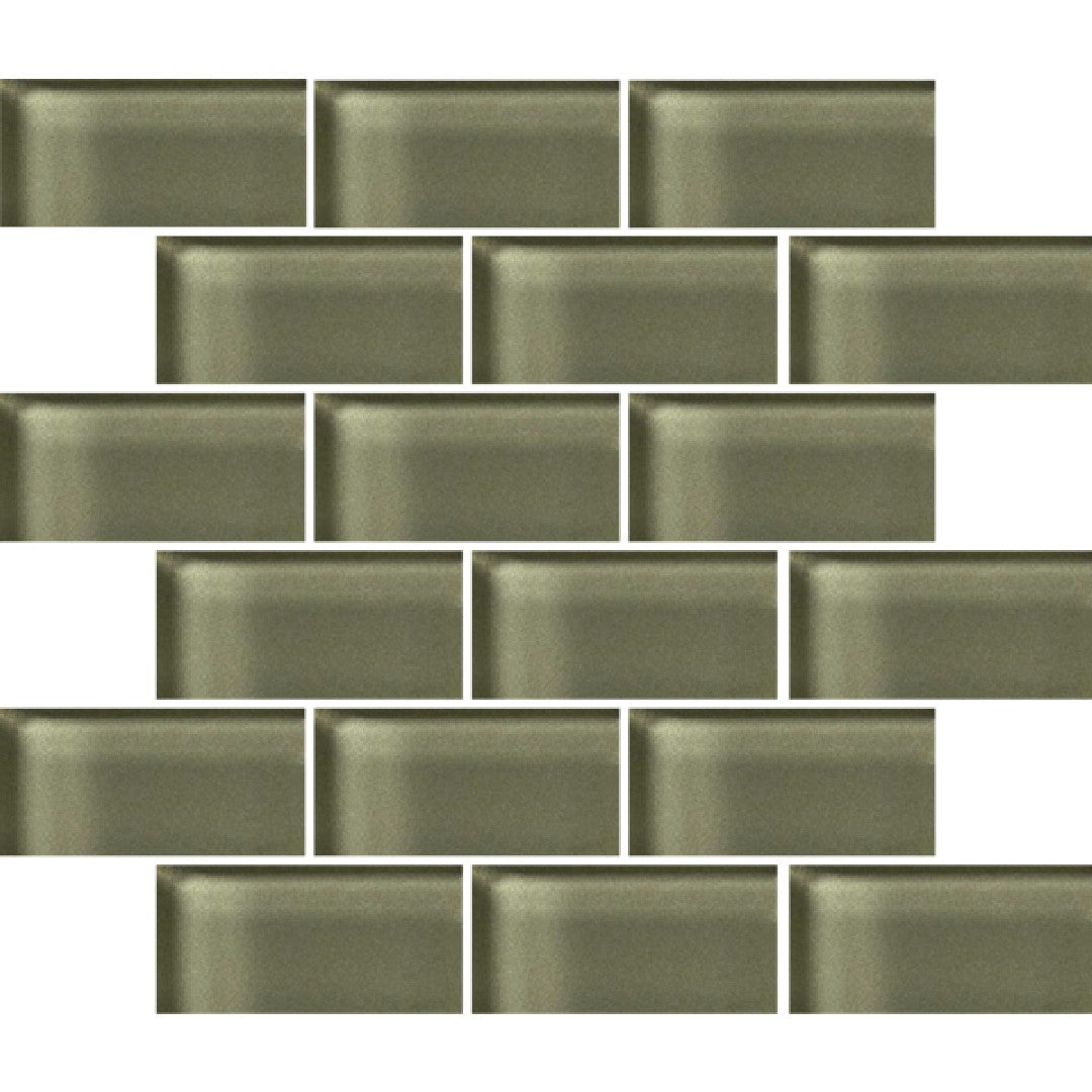 Crossville Glass Blox 12" x 12" Glass 2x4" Brick Mosaic