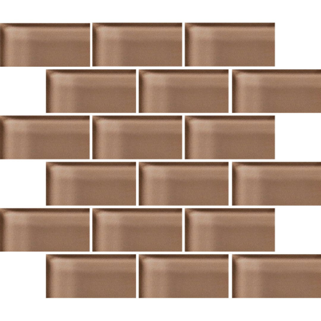 Crossville Glass Blox 12" x 12" Glass 2x4" Brick Mosaic