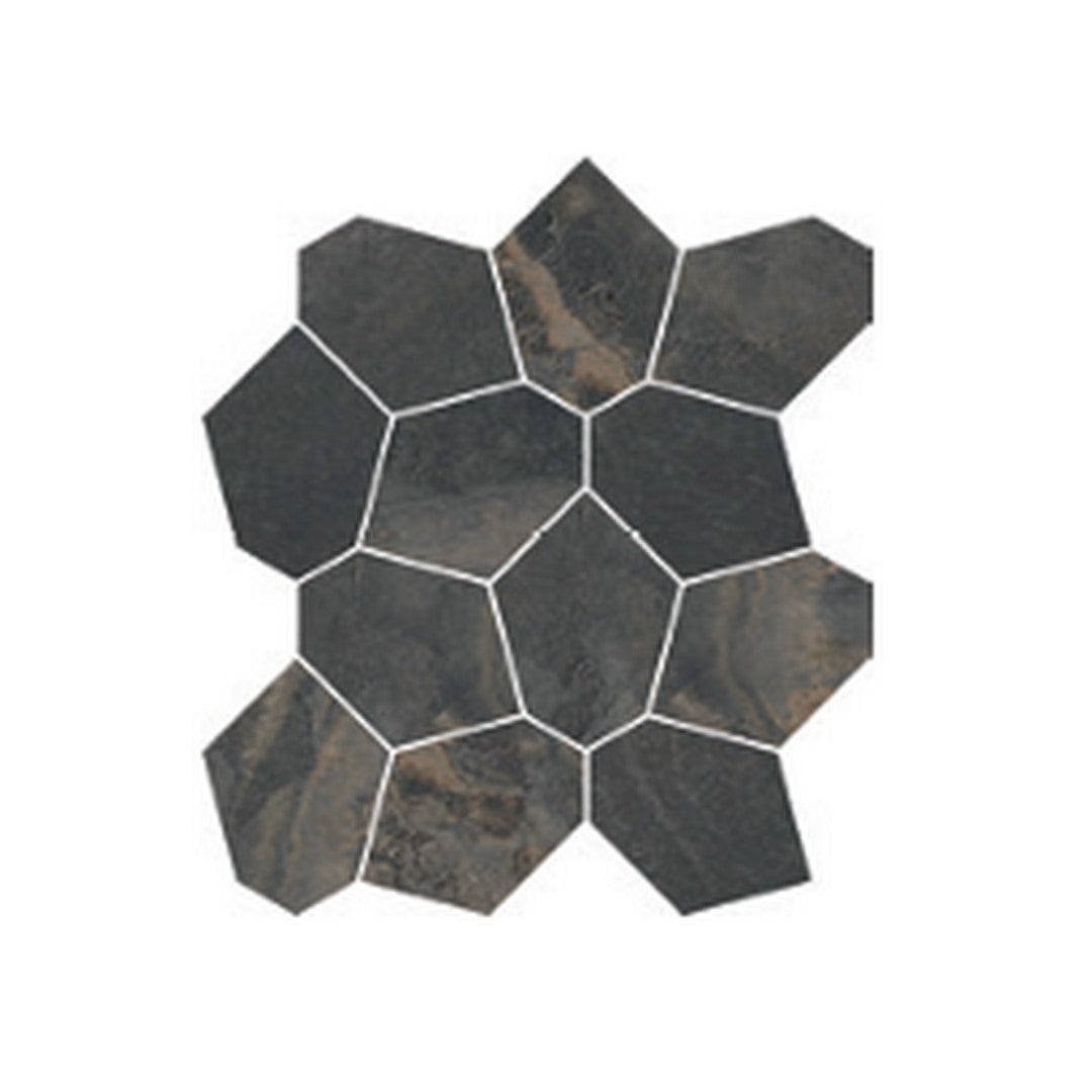 Del Conca USA Bergen 12" x 14" Rectified Porcelain 3x5" Leaves Mosaic