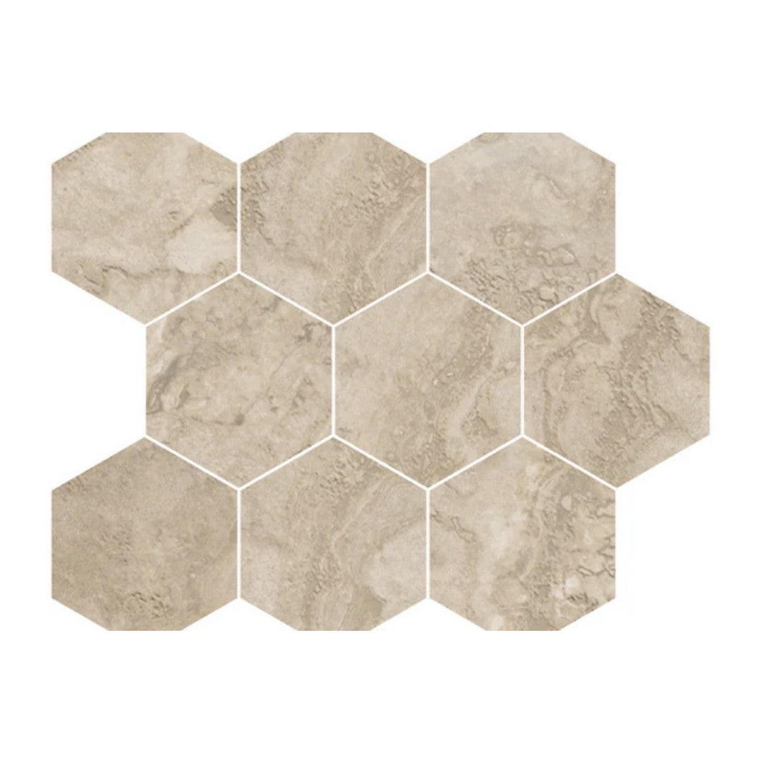 Del Conca USA Roma 10" x 12" Rectified Porcelain 4" Hexagon Mosaic