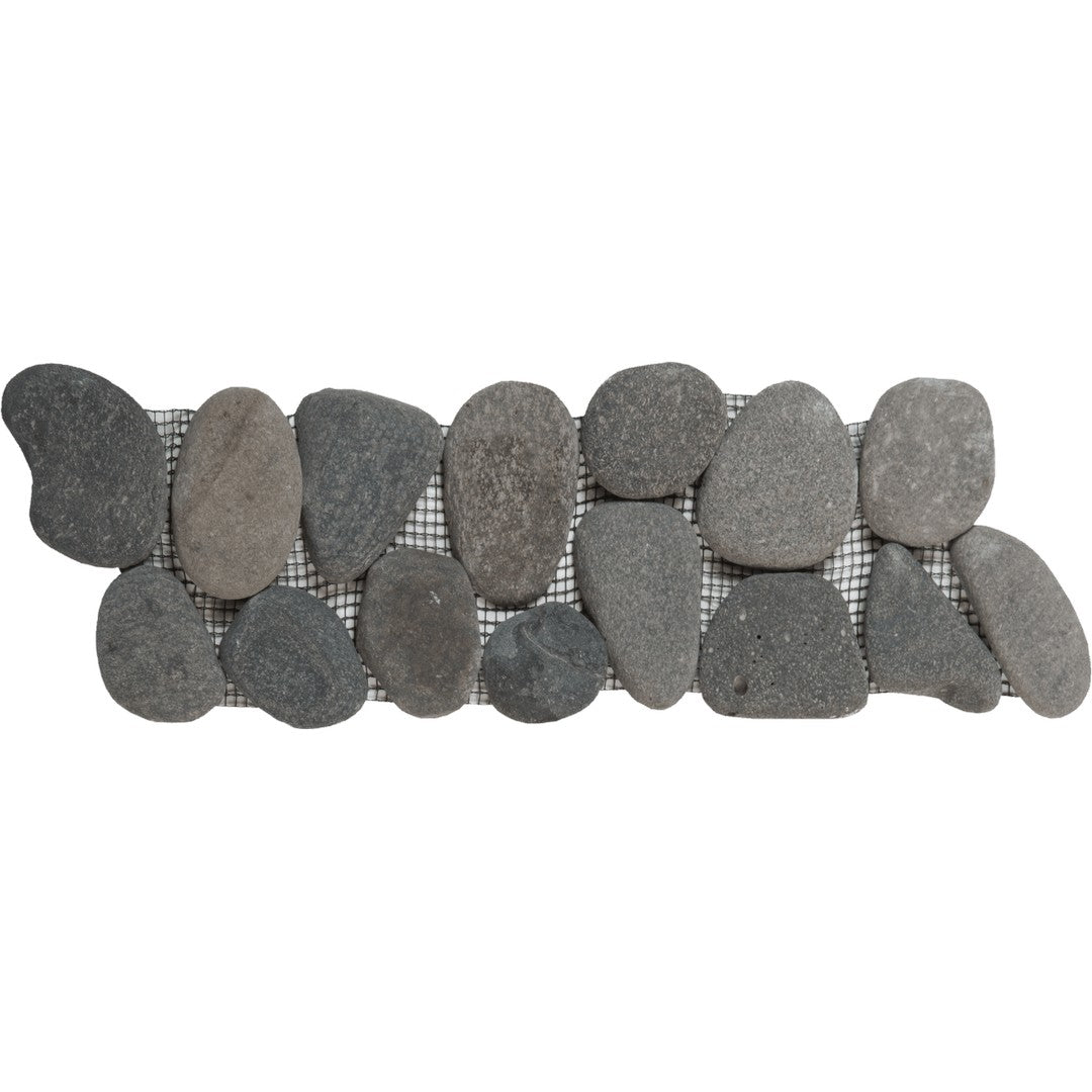 Bati Orient Bali 4" x 12" Rectified Matte Pebble Natural Stone Mosaic Border