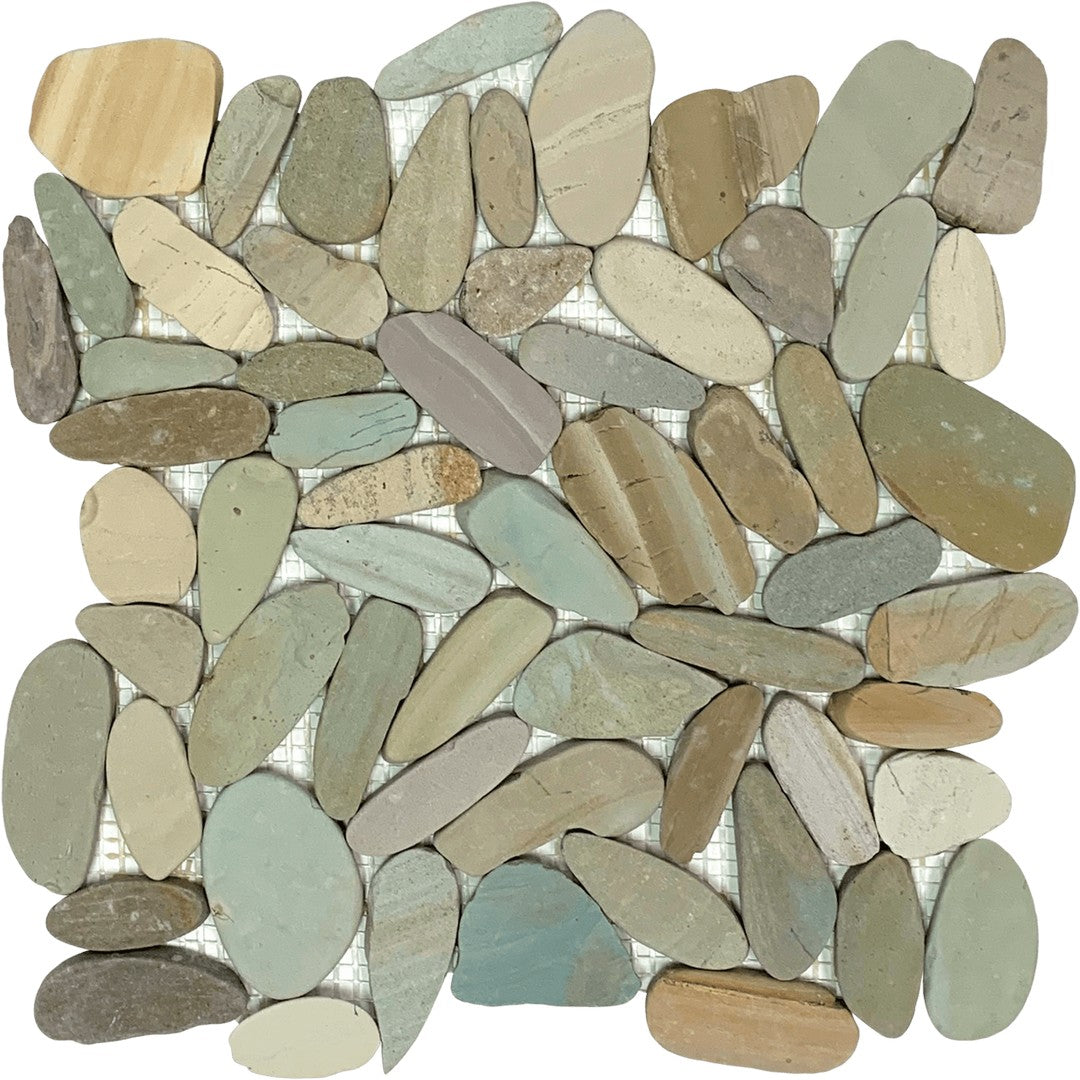 Bati Orient Bali 12" x 12" Matte Sliced Pebble Natural Stone Mosaic