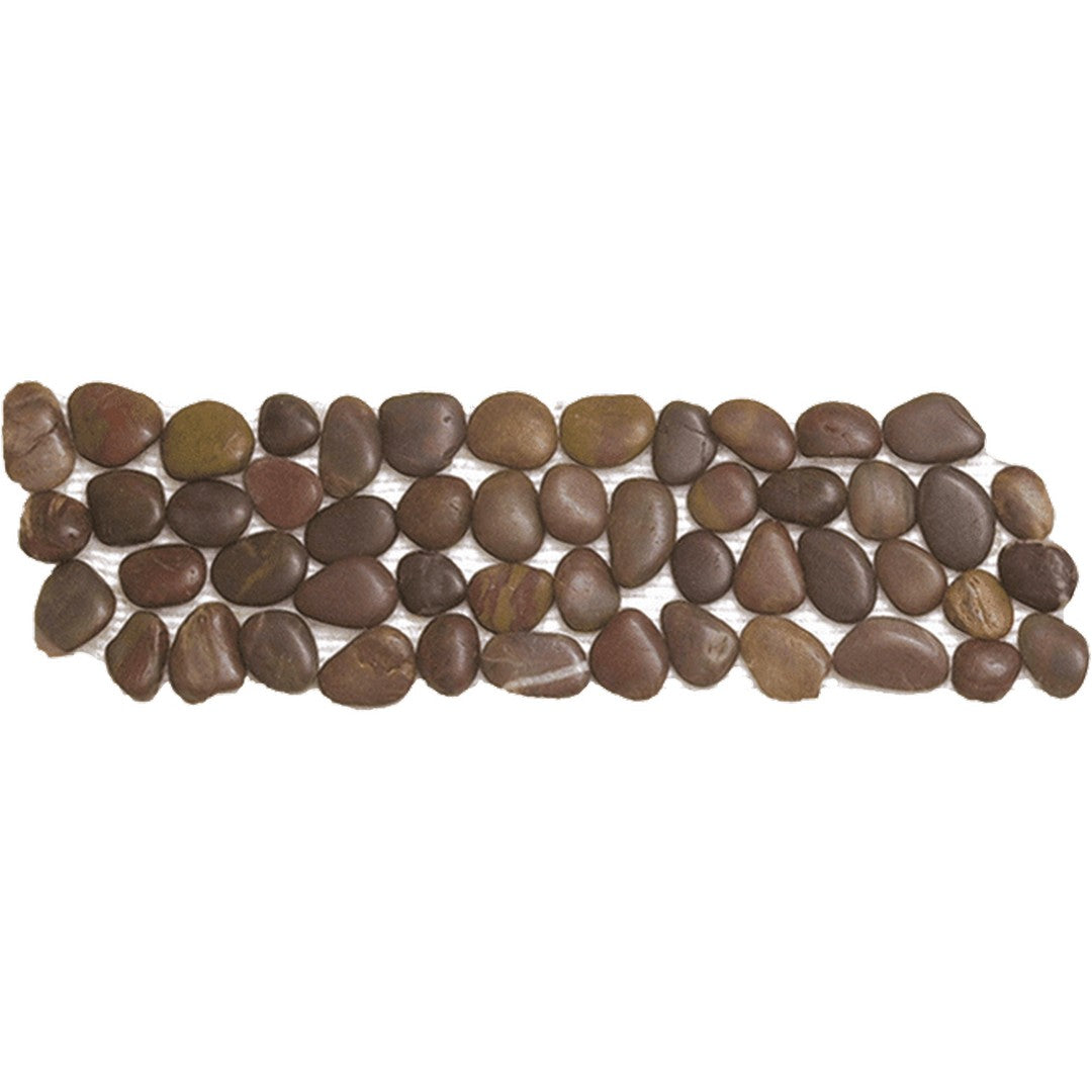 Bati Orient Bali 4" x 12" Polished Pebble Natural Stone Mosaic Border