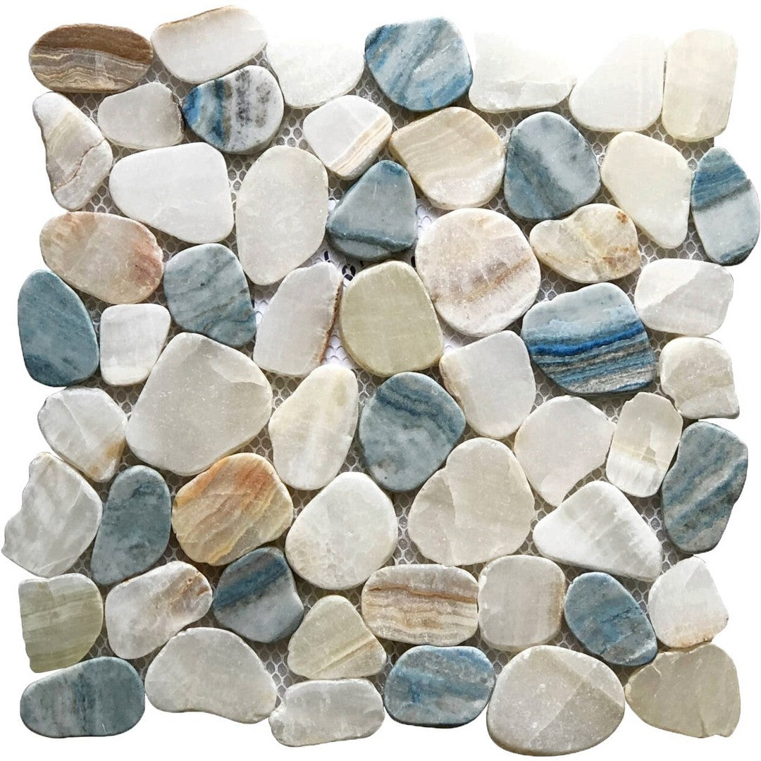 Bati Orient Bali 12" x 12" Matte Sliced Pebble Natural Stone Mosaic
