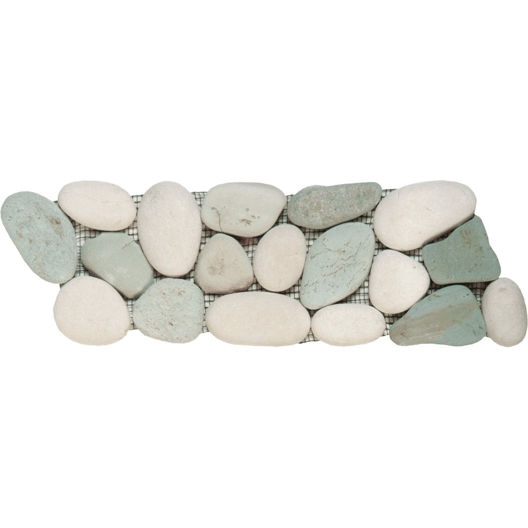 Bati Orient Bali 4" x 12" Rectified Matte Pebble Natural Stone Mosaic Border