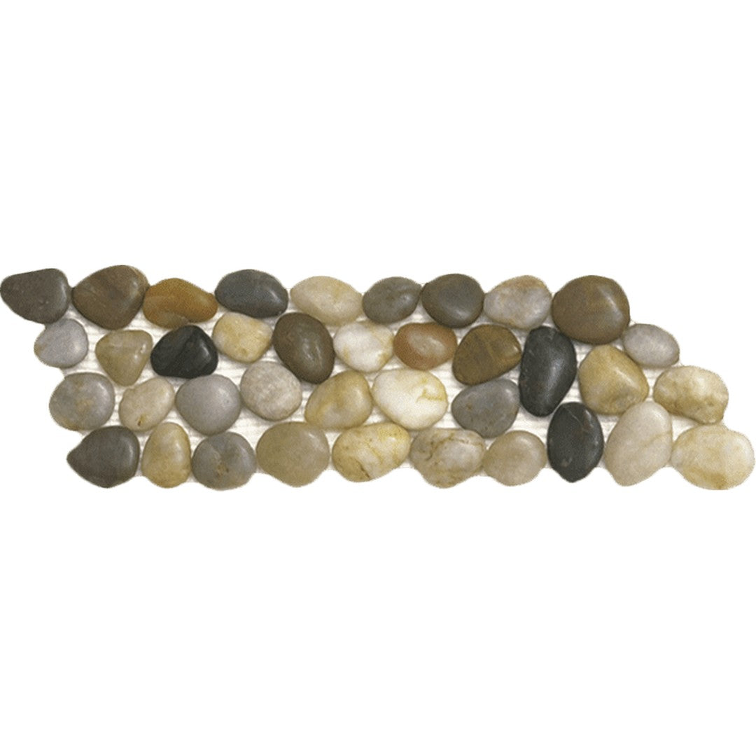 Bati Orient Bali 4" x 12" Polished Pebble Natural Stone Mosaic Border
