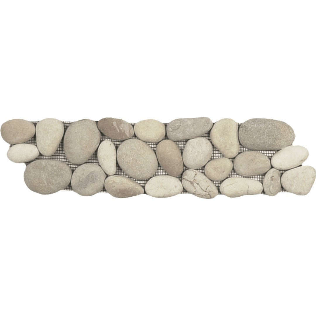 Bati Orient Bali 4" x 12" Rectified Matte Pebble Natural Stone Mosaic Border