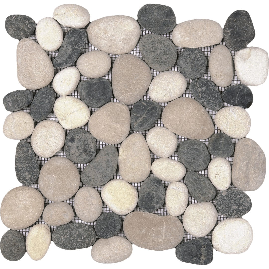 Bati Orient Bali 12" x 12" Rectified Matte Pebble Natural Stone Mosaic