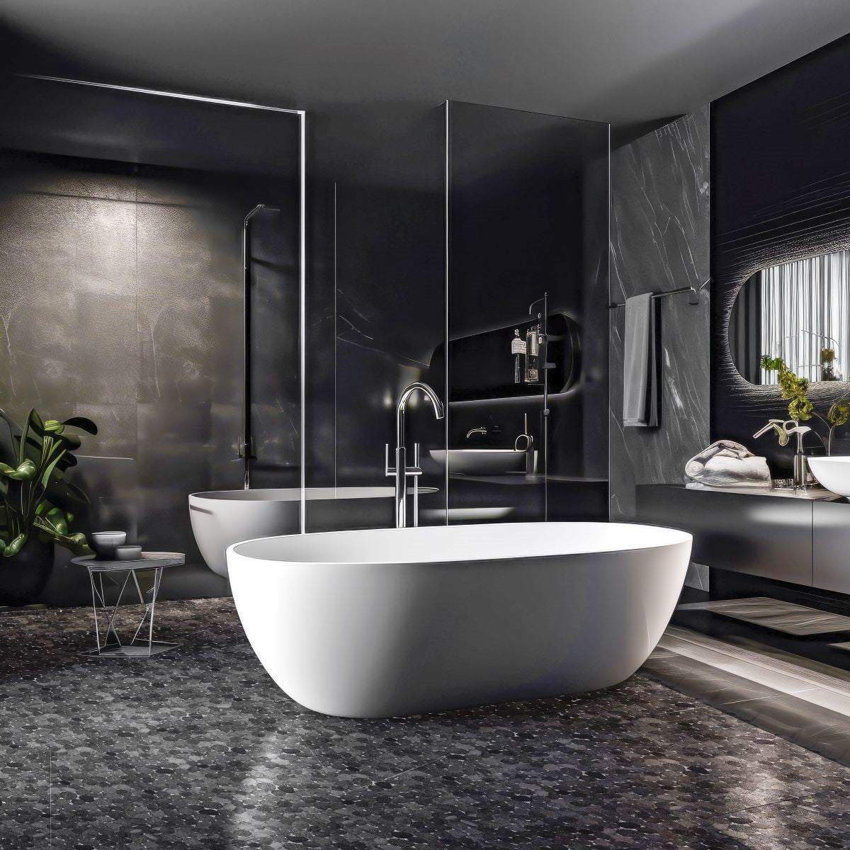 Bati-Orient-Bali-12-x-12-Rectified-Matte-Pebble-Natural-Stone-Mosaic-Black