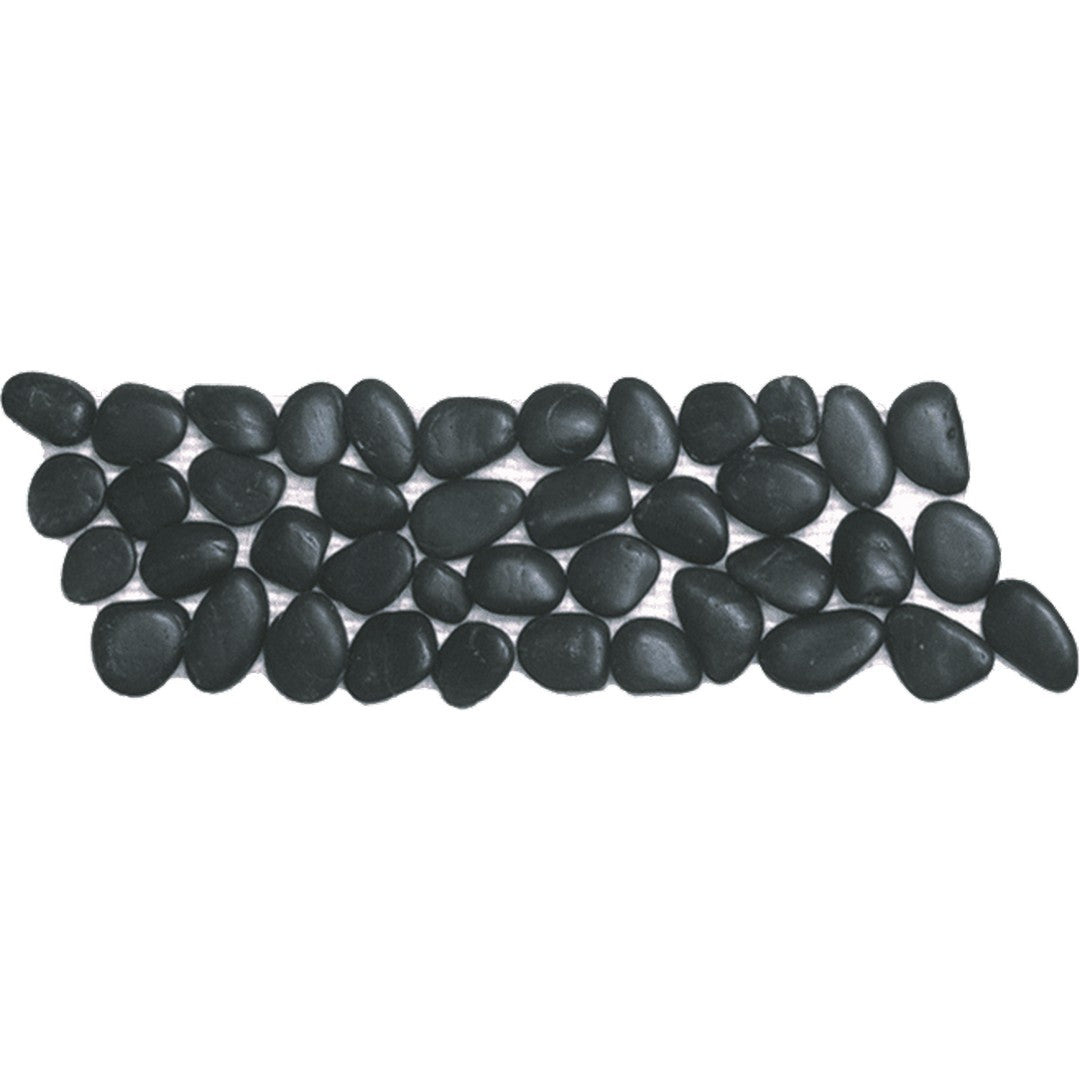 Bati Orient Bali 4" x 12" Polished Pebble Natural Stone Mosaic Border