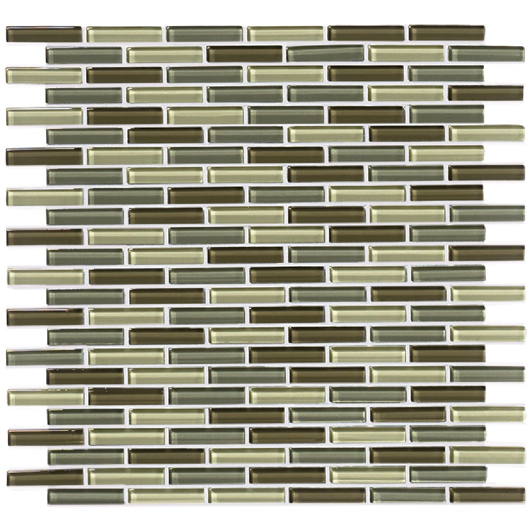 Crossville Glass Blox 12" x 12" Glass 0.5x2" Brick Blend Mosaic