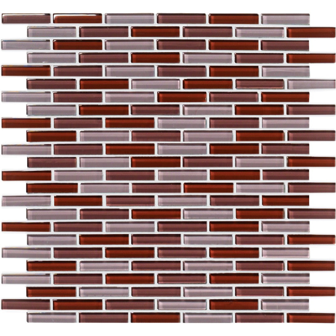 Crossville Glass Blox 12" x 12" Glass 0.5x2" Brick Blend Mosaic