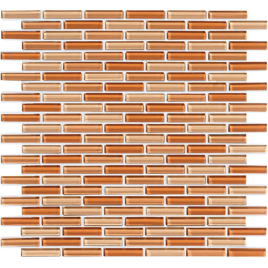 Crossville Glass Blox 12" x 12" Glass 0.5x2" Brick Blend Mosaic