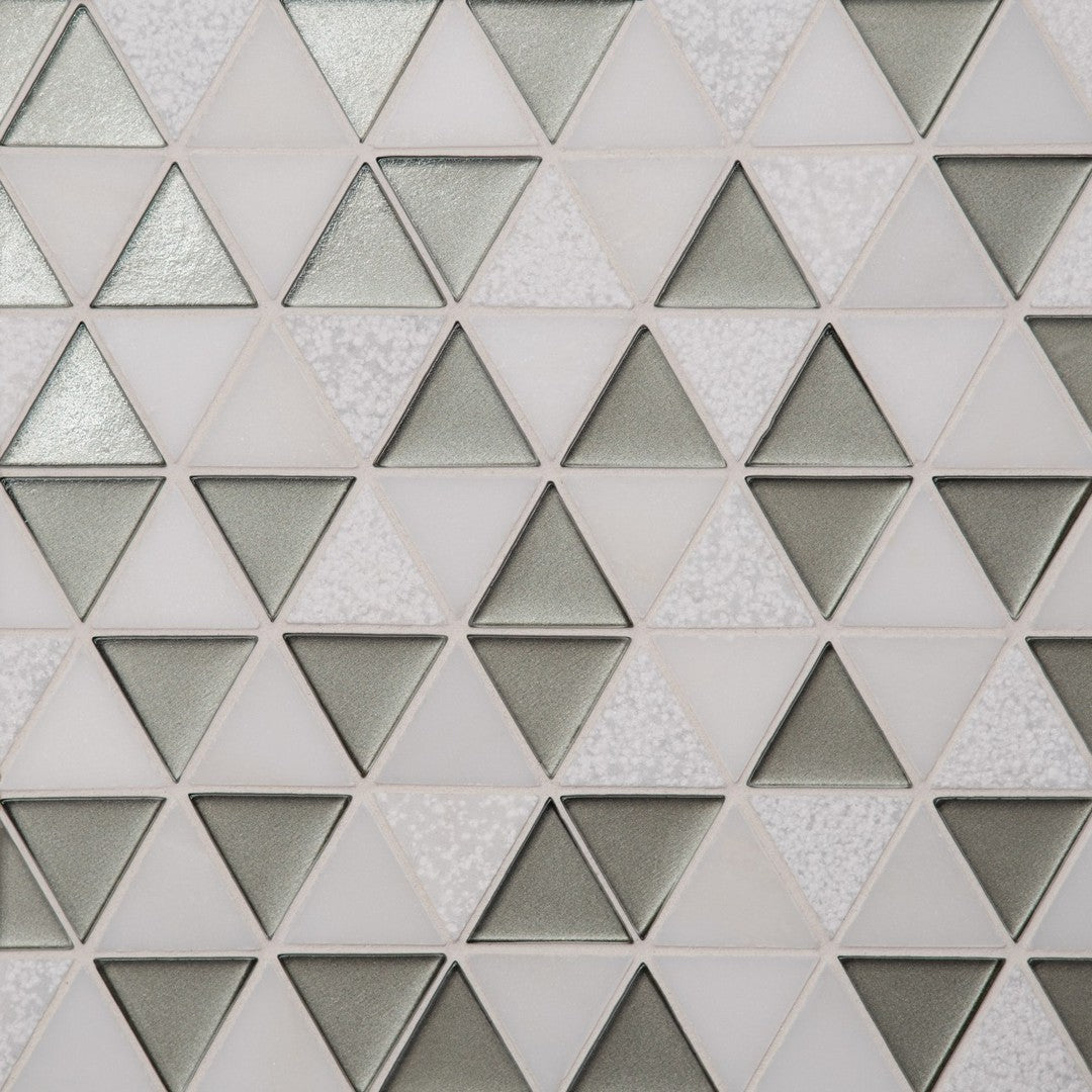 Bedrosians Kaikos 9.5" x 10" Triangle Glass/Stone Mosaic
