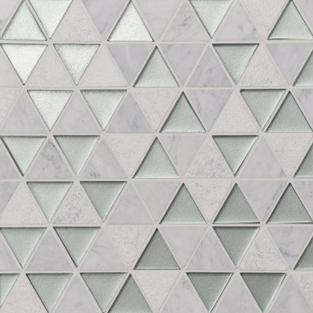 Bedrosians Kaikos 9.5" x 10" Triangle Glass/Stone Mosaic