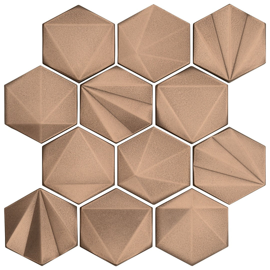 Marazzi GeoMetal 3" x 3" Wall Satin Hexagon Mosaic