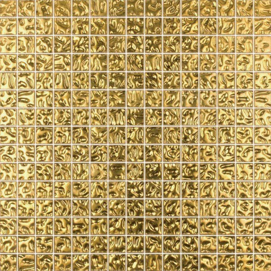 MiR Alma Aurum Gold GMC 12" x 12" Deco Glass Mosaic