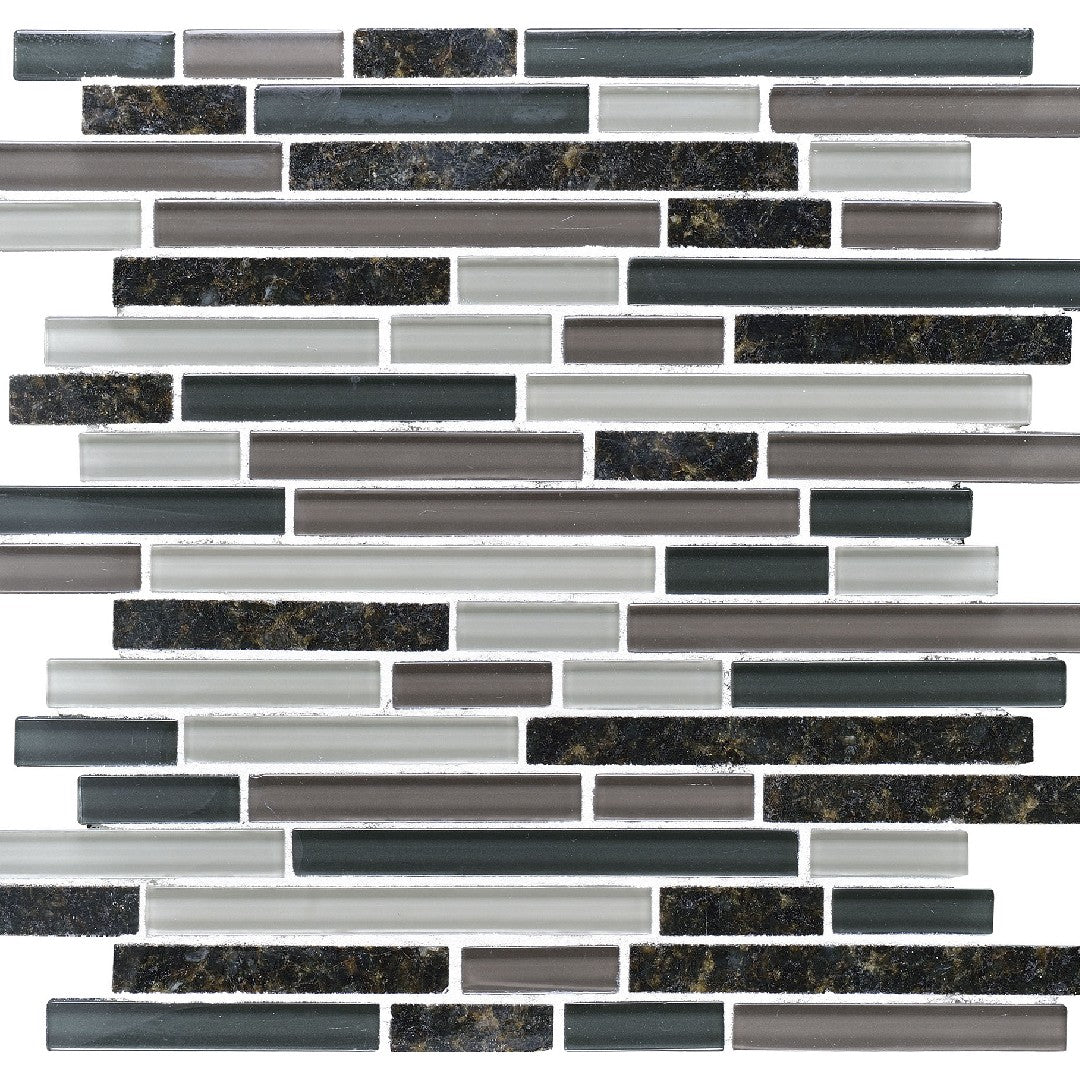 Daltile Granite Radiance 12" x 12" Stone & Glass 5/8" Random Linear Mosaic