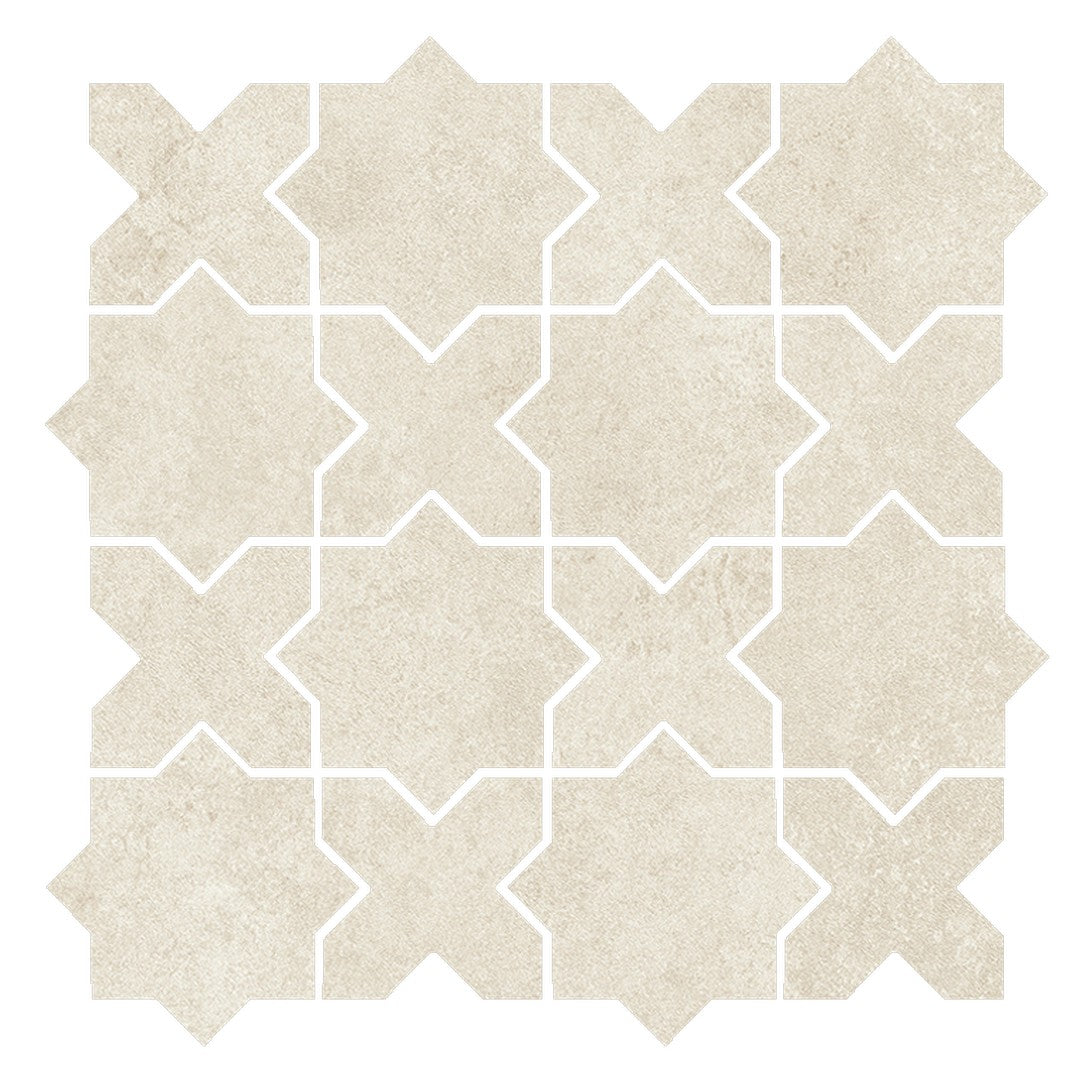 Tesoro Solida 13.25" x 13.25" Matte Cross & Star Porcelain Mosaic